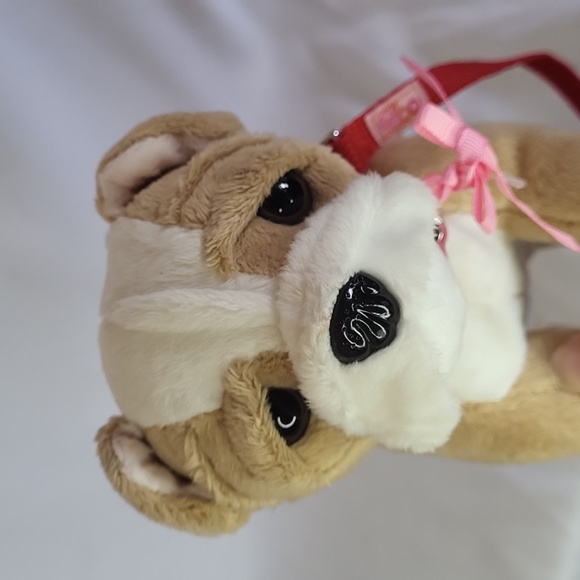 Shar Pei Dog Our Generation Plush Like New Plaid Collar Red Leash - Picture 4 of 13